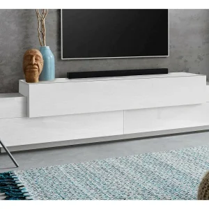 Dmirand TV-meubel, Laag woonkamerdressoir, TV-meubelbasis, 100% Made in Italy, 200x45h52 cm, Glanzend wit Dmirand TV-meubel, Laag woonkamerdressoir, TV-meubelbasis, 100% Made in Italy, 200x45h52 cm, Glanzend wit