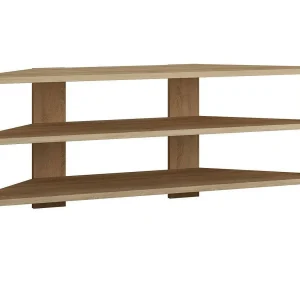 Dbarb TV kast, Woonkamer dressoir, Lage TV kast, Ingebouwde wandvoet, 114x36h45 cm, Eiken