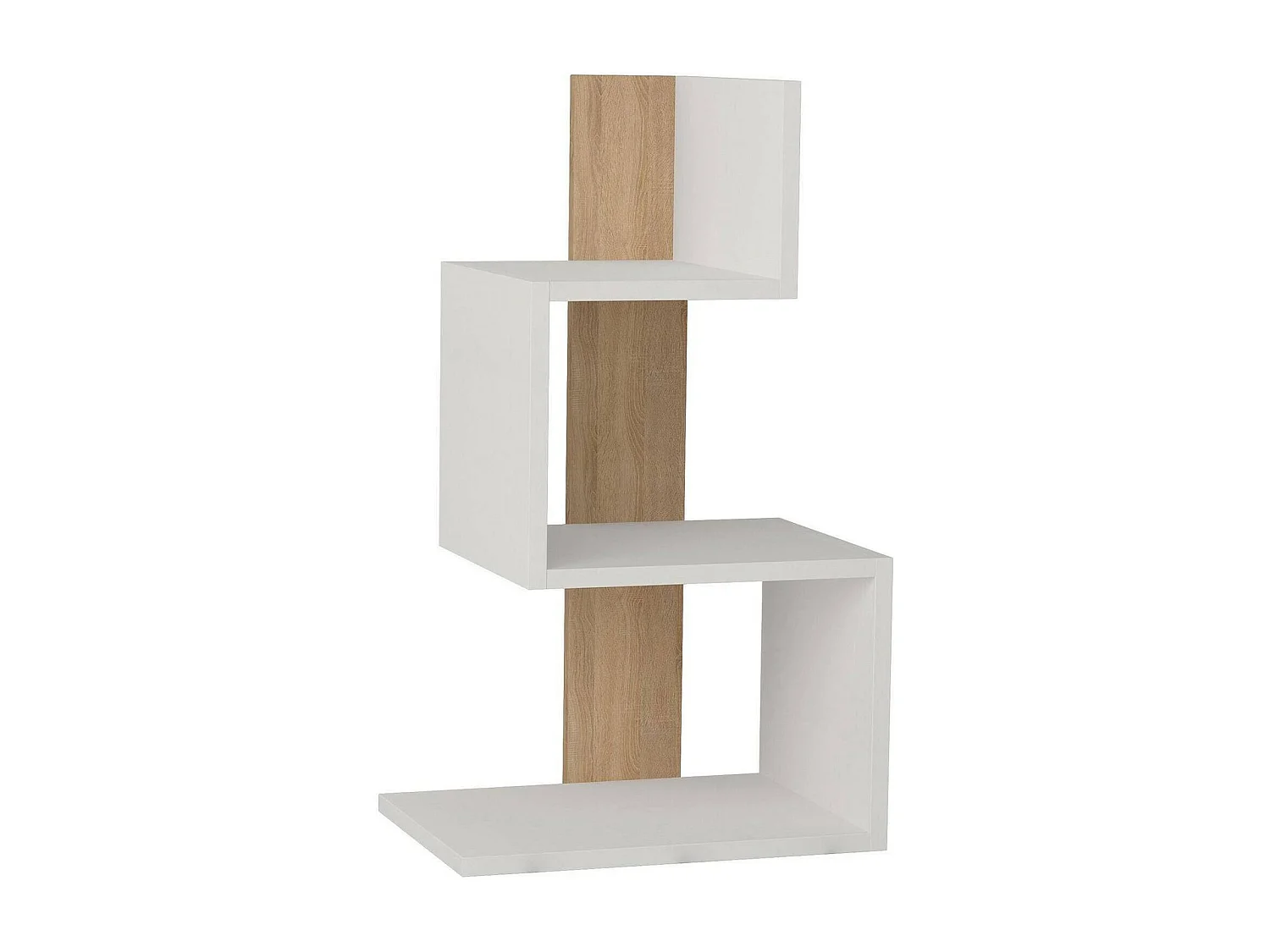 Dpittali-tafel in de woonkamer, bastafelKoffieso, bankrek, woonkamerplank, 42x30h72 cm, wit en eiken
