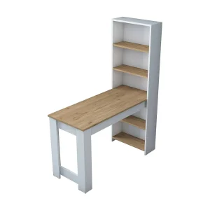 Dpintaur Vaste Tafel, Keukenplank, ConsollEn voor eetkamer, Vaste rechthoekige plank, 120x54h154 cm, Walnoot en Wit Dpintaur Vaste Tafel, Keukenplank, ConsollEn voor eetkamer, Vaste rechthoekige plank, 120x54h154 cm, Walnoot en Wit