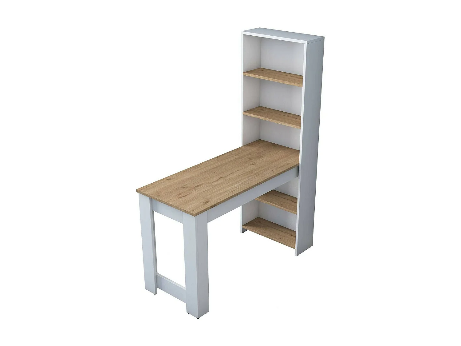 Dpintaur Vaste Tafel, Keukenplank, ConsollEn voor eetkamer, Vaste rechthoekige plank, 120x54h154 cm, Walnoot en Wit