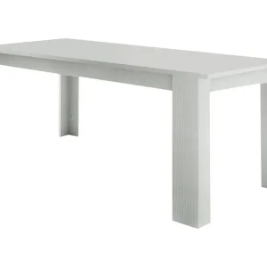 Dkofle uitschuifbare tafel, Uitschuifbare console tot 10 zitplaatsen, Uitschuifbare console 100% Made in Italy, 140/190x90h75 cm, Glanzend wit Lariks
