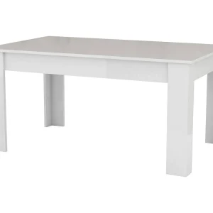 Ddariv uitschuifbare tafel, Uitschuifbare console tot 12 zitplaatsen, Uitschuifbare console 100% Made in Italy, 160/210x90h75 cm, Glanzend wit