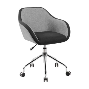 Dgorgon bureaustoel, Task bureaufauteuil, Ergonomische bureaustoel, 56x58h77/84 cm, grijs en zwart