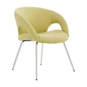 Dagudel bureaustoel, Wachtstoel met armleuningen voor kantoor, Ergonomische wachtstoel, 58x59h72 cm, Geel Dagudel bureaustoel, Wachtstoel met armleuningen voor kantoor, Ergonomische wachtstoel, 58x59h72 cm, Geel