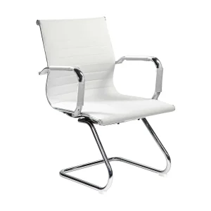 Dfusett bureaustoel, Wachtkamerzitplaats met armleuningen voor kantoor, Ergonomische wachtstoel, 62x54h89 cm, Wit Dfusett bureaustoel, Wachtkamerzitplaats met armleuningen voor kantoor, Ergonomische wachtstoel, 62x54h89 cm, Wit