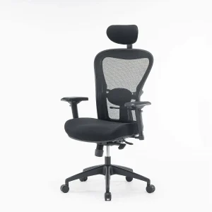 Dachi bureaustoel, Mesh executive fauteuil met armleuningen, Ergonomische bureaustoel, 66x68h120/132 cm, Zwart Dachi bureaustoel, Mesh executive fauteuil met armleuningen, Ergonomische bureaustoel, 66x68h120/132 cm, Zwart