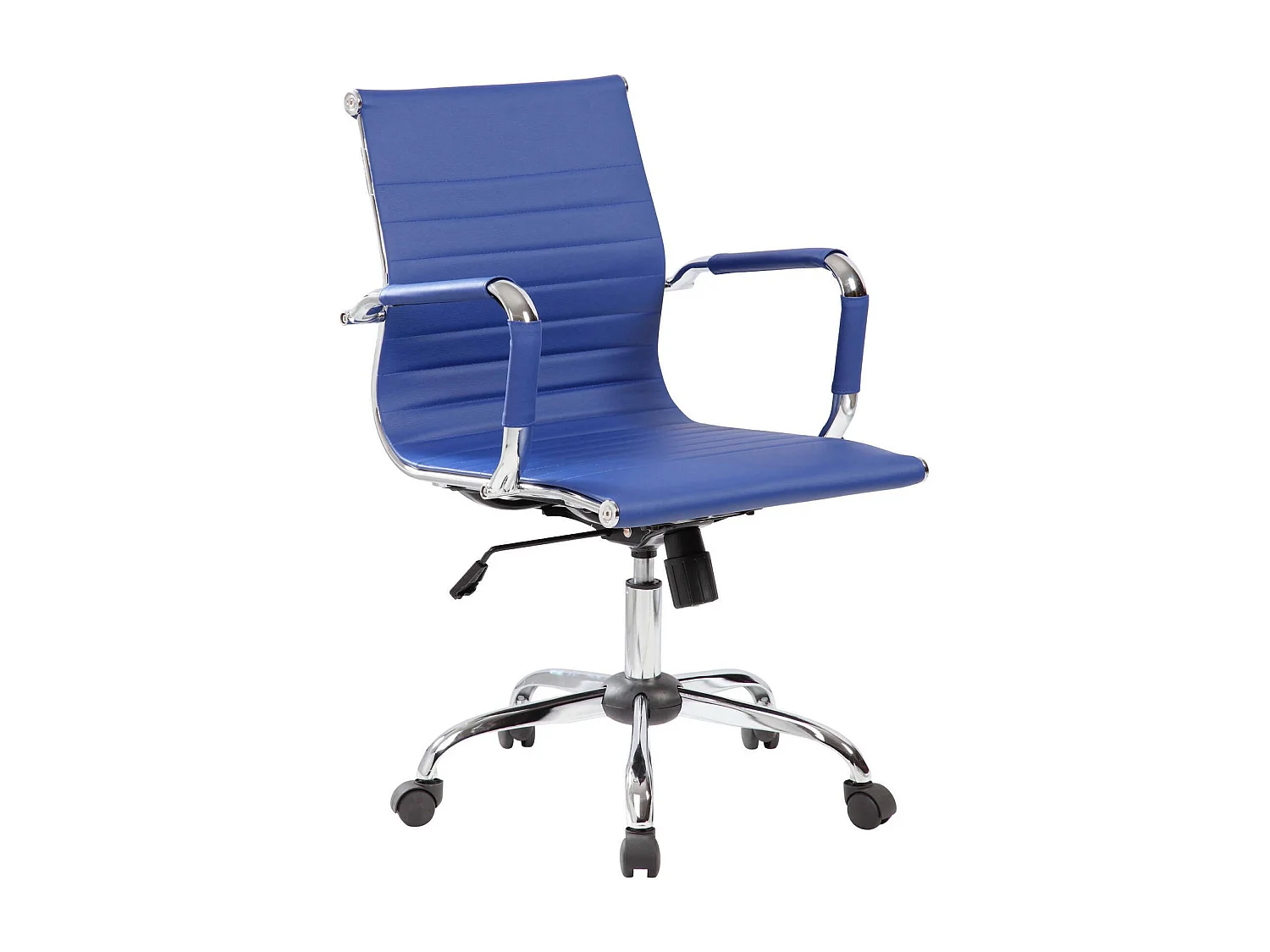 Dluis bureaustoel, Executive fauteuil met armleuningen, Ergonomische bureaustoel, Blauw, 62x54h92/102 cm