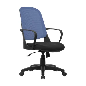 Dbink bureaustoel, Mesh bureaustoel met armleuningen, Ergonomische bureaustoel, 61x60h99/108 cm, Zwart en Blauw Dbink bureaustoel, Mesh bureaustoel met armleuningen, Ergonomische bureaustoel, 61x60h99/108 cm, Zwart en Blauw