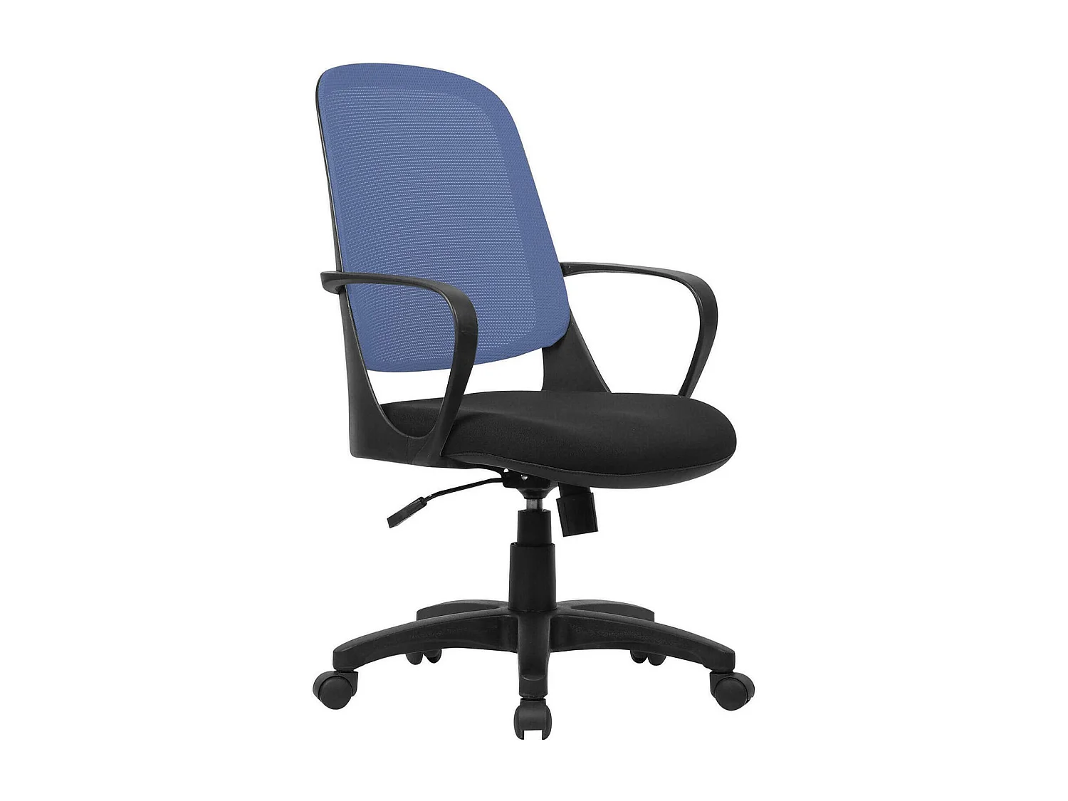 Dbink bureaustoel, Mesh bureaustoel met armleuningen, Ergonomische bureaustoel, 61x60h99/108 cm, Zwart en Blauw
