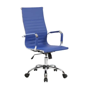 Dluis bureaustoel, Executive fauteuil met armleuningen, Ergonomische bureaustoel, Blauw, 63x54h106/116 cm Dluis bureaustoel, Executive fauteuil met armleuningen, Ergonomische bureaustoel, Blauw, 63x54h106/116 cm