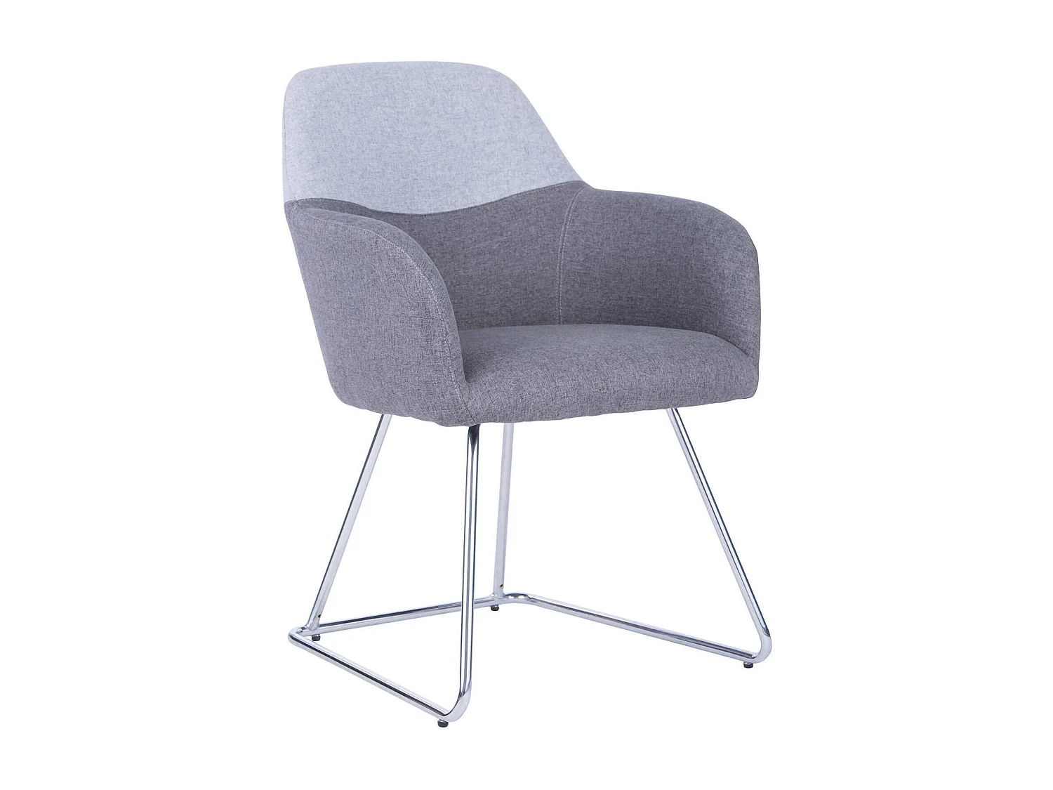 Dmioni bureaustoel, Wachtstoel met armleuningen voor kantoor, Ergonomische wachtstoel, 62x57h83 cm, Grijs