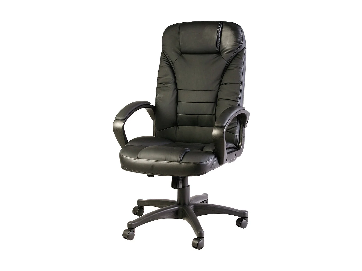 Dcelik bureaustoel, Presidentiële fauteuil met armleuningen, Ergonomische bureaustoel, 70x65h103/114 cm, Zwart