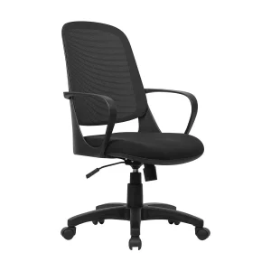 Dbink bureaustoel, Mesh bureaustoel met armleuningen, Ergonomische bureaustoel, 61x60h99/108 cm, Zwart Dbink bureaustoel, Mesh bureaustoel met armleuningen, Ergonomische bureaustoel, 61x60h99/108 cm, Zwart