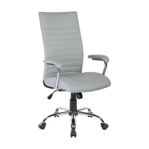 Ddim bureaustoel, Presidentiële fauteuil met armleuningen, Ergonomische bureaustoel, 63x65h108/118 cm, Grijs Ddim bureaustoel, Presidentiële fauteuil met armleuningen, Ergonomische bureaustoel, 63x65h108/118 cm, Grijs