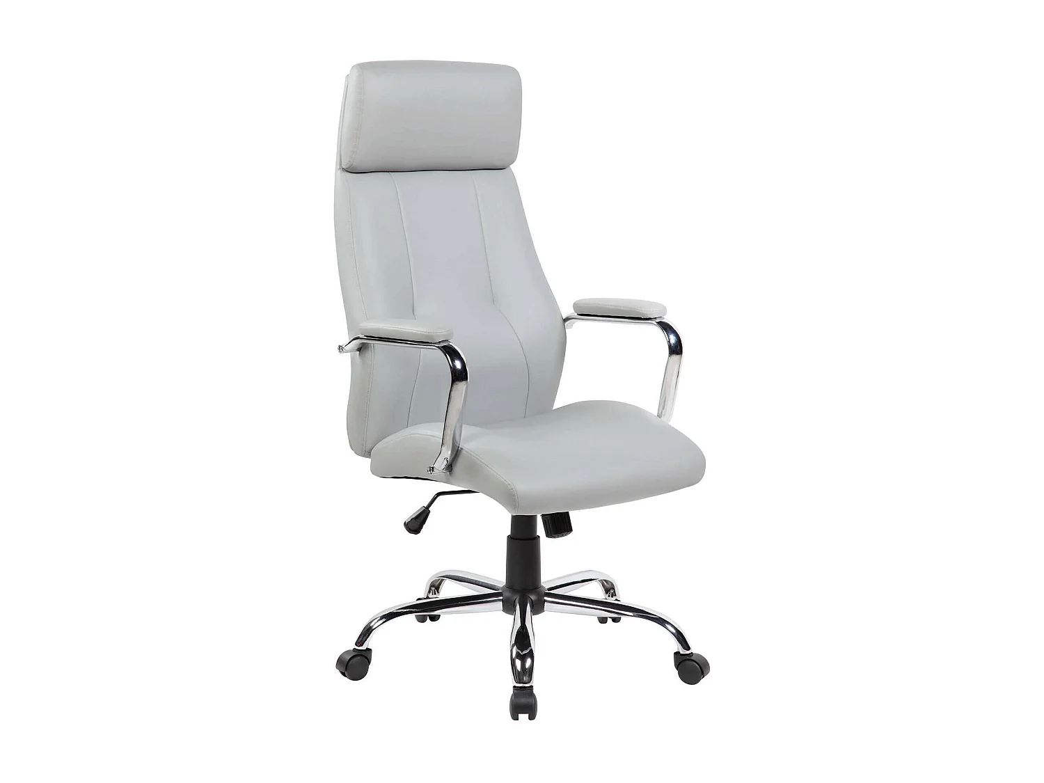Dariatt bureaustoel, Presidentiële fauteuil met armleuningen, Ergonomische bureaustoel, 66x62h121/131 cm, Grijs