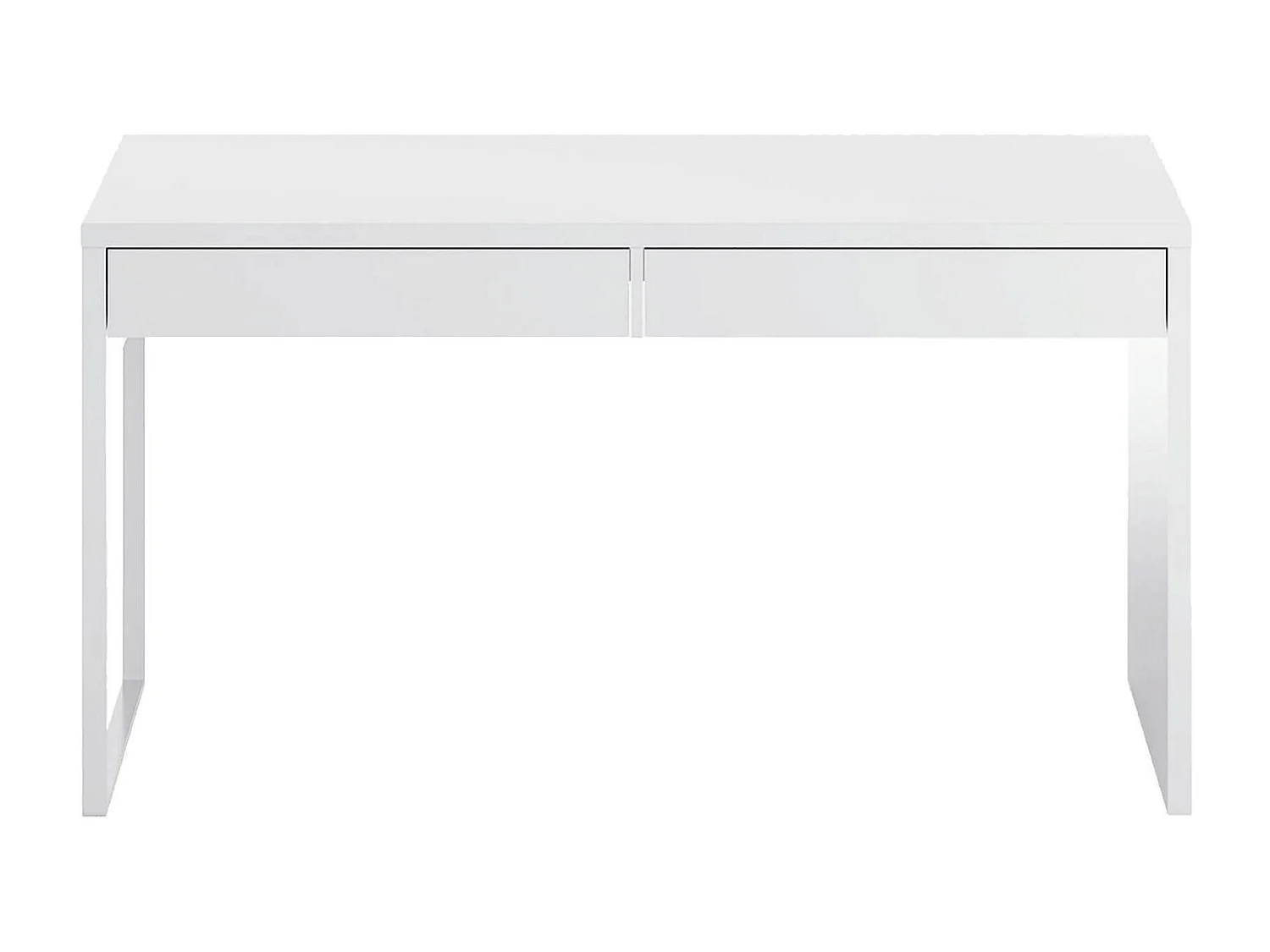 Dfattor Bureau, multifunctioneel omkeerbaar bureau, pc-studeertafel met 2 laden, 138x50h75 cm, wit