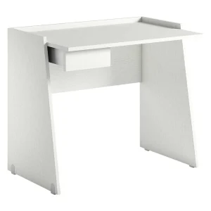 Darin bureau, Modern bureau met lade, Studeer- of kantoortafel, PC-boekhouder, 100% Made in Italy, 90x60h80 cm, Wit Darin bureau, Modern bureau met lade, Studeer- of kantoortafel, PC-boekhouder, 100% Made in Italy, 90x60h80 cm, Wit