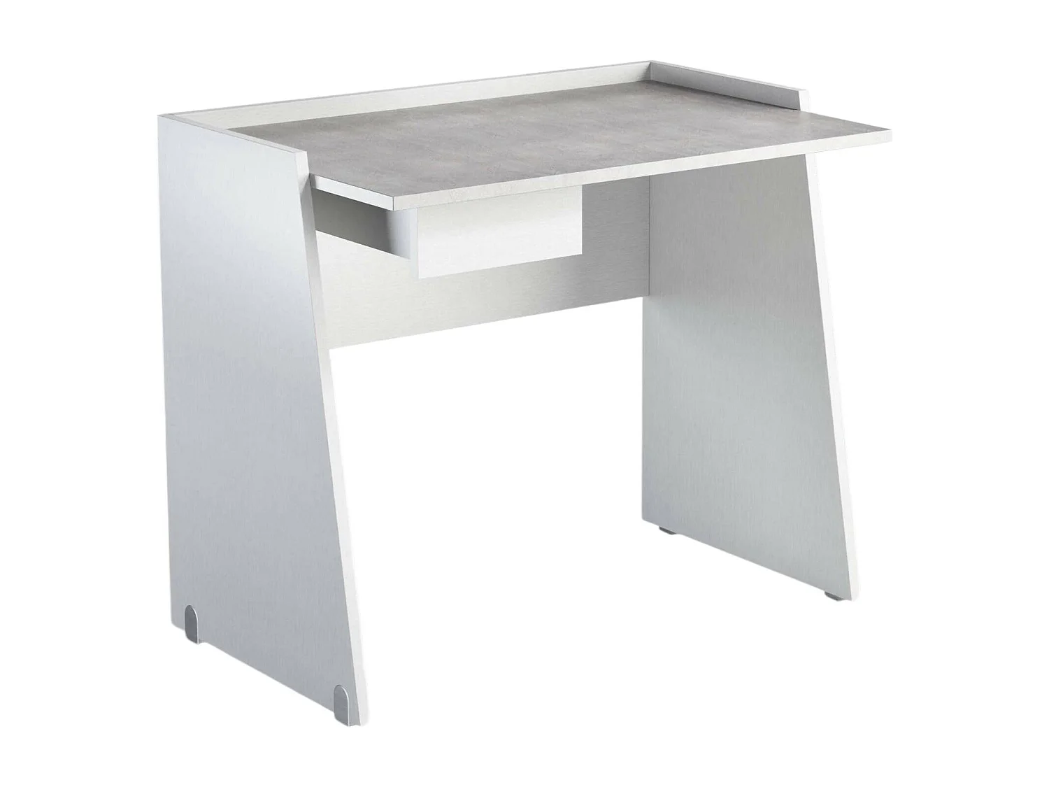 Dmora Bureau Calendula 60x90x80h cm Grijs Cement Lade Structuur Materiaal in Gelamineerd Hout, Blad Materiaal in Gelamineerd Hout