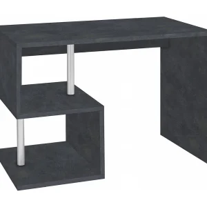 Dgyombe bureau, Lineair pc-bureau, multifunctionele kantoortafel, ruimtebesparend bureau met meerdere posities, 100% gemaakt in Italië, 100x50h78 cm, leisteen