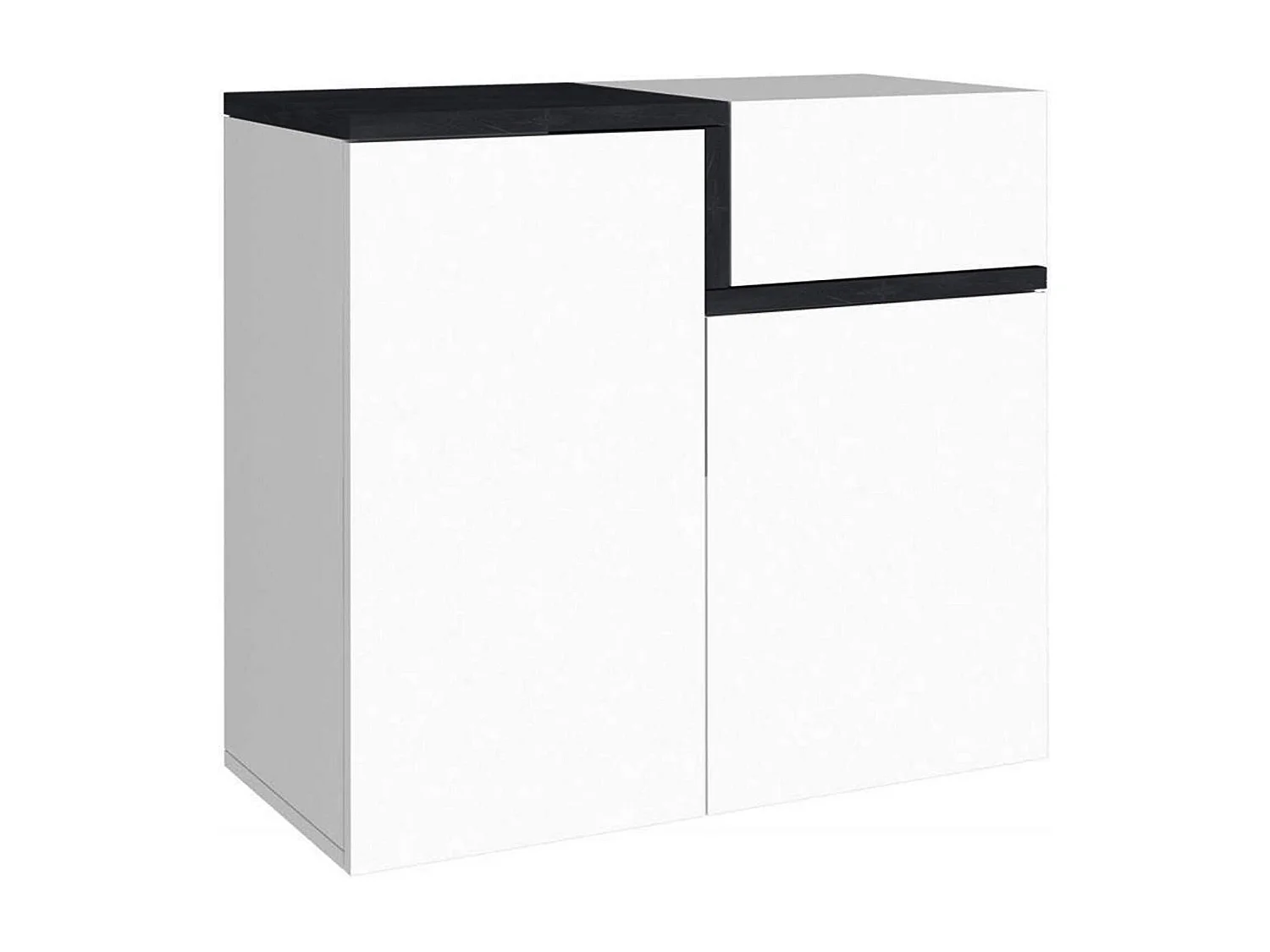 Dmaric schoenenrek, multifunctionele kast met 2 deuren en 1 klepdeur, schoenenrek voor entree, 100% Made in Italy, 80x40h80 cm, glanzend wit en leisteen
