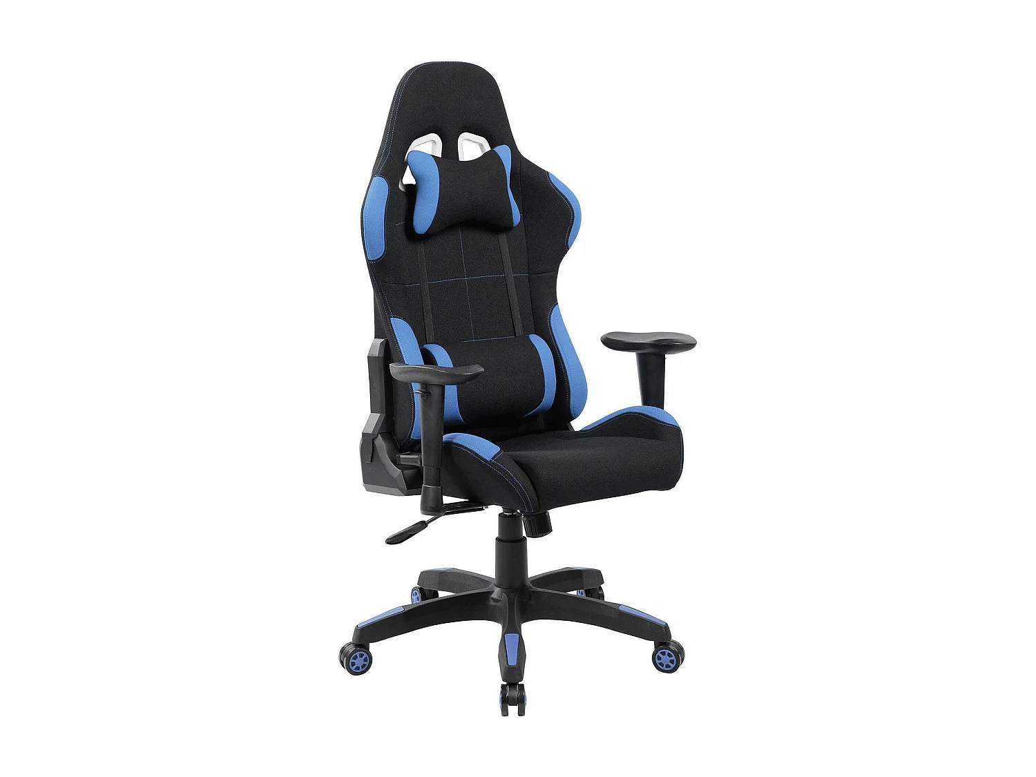 Daren gamingstoel, Gamefauteuil voor volwassenen, Bureaustoel, 57x72h124/134 cm, Zwart en Blauw