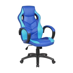 Darlanc gamingstoel, Gamefauteuil voor volwassenen, Bureaustoel, 66x61h104/114 cm, Blauw en Lichtblauw Darlanc gamingstoel, Gamefauteuil voor volwassenen, Bureaustoel, 66x61h104/114 cm, Blauw en Lichtblauw