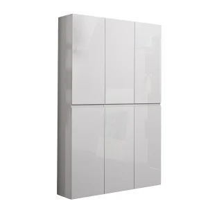 Ddomingue Schoenenrek, Schoenenkast, Eng LockerMultifunctioneel gips, Schoeiselkast, Made in Italy, 122x34h200 cm, Glanzend wit Ddomingue Schoenenrek, Schoenenkast, Eng LockerMultifunctioneel gips, Schoeiselkast, Made in Italy, 122x34h200 cm, Glanzend wit