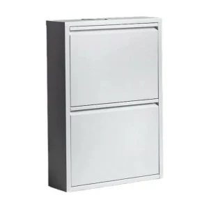 Dabadí Schoenenrek, Metalen Schoenenkast, Multifunctionele Entreekast, Schoeiselkast, 50x15h71 cm, Wit Dabadí Schoenenrek, Metalen Schoenenkast, Multifunctionele Entreekast, Schoeiselkast, 50x15h71 cm, Wit