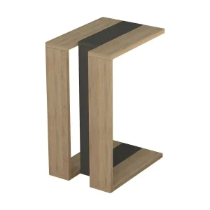 Dghisolf-saf/ettafel, Koffietafel, Stafa-rekhouder, plank voor de woonkamer, 30x40h57 cm, Eik en Antraciet