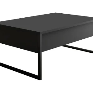 Dgiagnon Salontafel, Lage TafelKoffie, Sofa Rack, Woonkamer Plank, 90x60h40 cm, Antraciet en Zwart