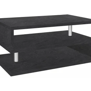 Dcambias Salontafel, Woonkamer Salontafel, Lage Opbergkast, Salontafel, 90x55h41 cm, Leisteen