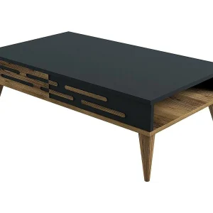 Dpiacent-sateltafel, Koffietafel, Slaaptafelhouder, Aanrecht, 105x35h60 cm, Walnoot en Antraciet Dpiacent-sateltafel, Koffietafel, Slaaptafelhouder, Aanrecht, 105x35h60 cm, Walnoot en Antraciet