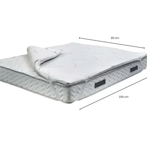 Dmammin enkele topper, Overmatras om de houding te verbeteren, Memory Foam Topper, Hypoallergene en ademende Topper, 100% Made in Italy, 80x200xh5 cm
