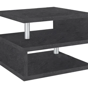 Dcalligari Salontafel, Woonkamer Salontafel, Lage Opbergkast, Salontafel, 55x55h41 cm, Leisteen