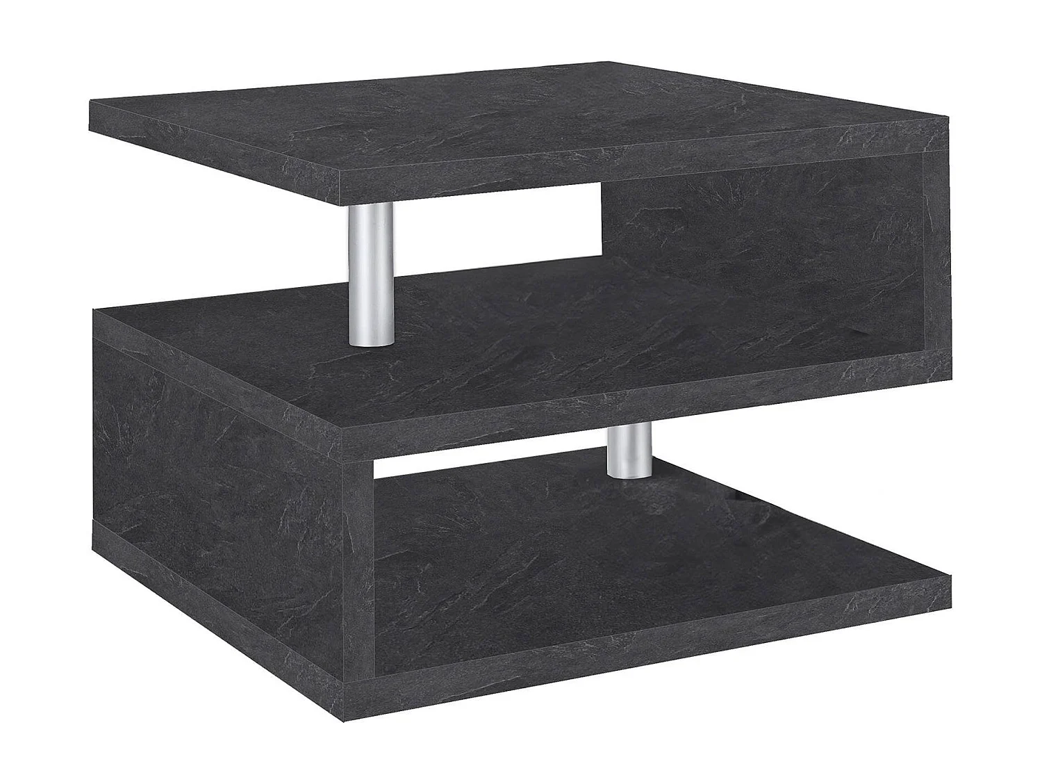 Dcalligari Salontafel, Woonkamer Salontafel, Lage Opbergkast, Salontafel, 55x55h41 cm, Leisteen