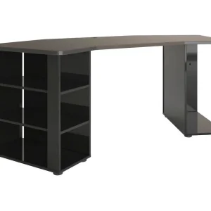 Dbaldizzon Bureau, ScrittOio Multifunctioneel, PC Kantoortafel, Werkblad, Made in Italy, 205x91h76 cm, Glanzend Zwart Dbaldizzon Bureau, ScrittOio Multifunctioneel, PC Kantoortafel, Werkblad, Made in Italy, 205x91h76 cm, Glanzend Zwart