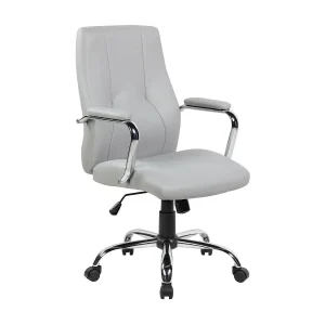 Dfarin bureaustoel, Executive fauteuil met armleuningen, Ergonomische bureaustoel, 64x58h101/111 cm, Grijs Dfarin bureaustoel, Executive fauteuil met armleuningen, Ergonomische bureaustoel, 64x58h101/111 cm, Grijs