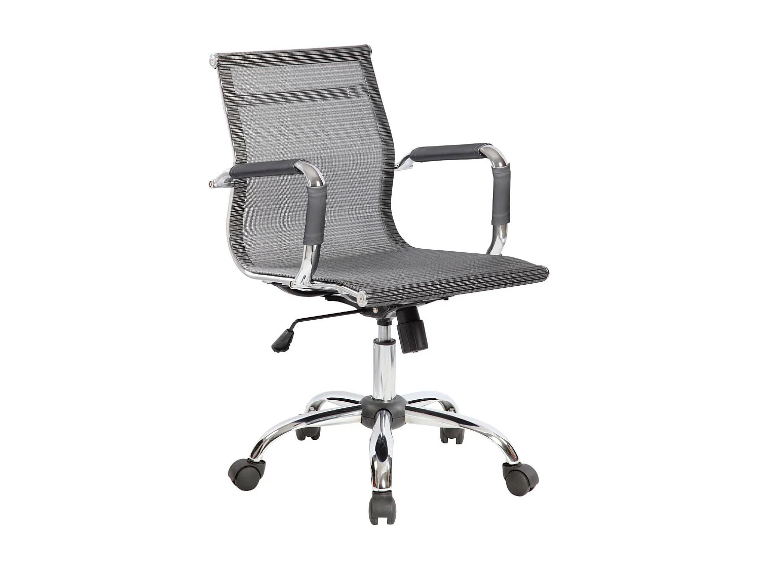 Dmannin bureaustoel, Executive fauteuil met armleuningen, Ergonomische bureaustoel, Grijs, 62x54h92/102 cm
