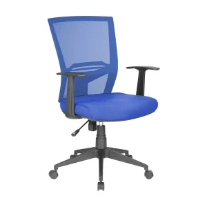 Dlom bureaustoel, Mesh executive fauteuil met armleuningen, Ergonomische bureaustoel, 59x64h96/106 cm, Blauw Dlom bureaustoel, Mesh executive fauteuil met armleuningen, Ergonomische bureaustoel, 59x64h96/106 cm, Blauw