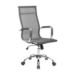 Dmannin bureaustoel, Executive fauteuil met armleuningen, Ergonomische bureaustoel, Grijs, 63x54h106/116 cm Dmannin bureaustoel, Executive fauteuil met armleuningen, Ergonomische bureaustoel, Grijs, 63x54h106/116 cm