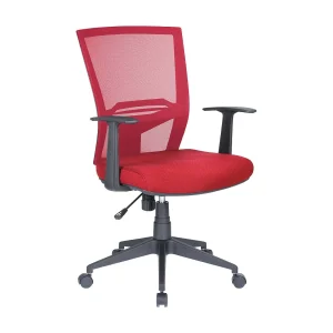 Dlom bureaustoel, Mesh executive fauteuil met armleuningen, Ergonomische bureaustoel, 59x64h96/106 cm, Rood Dlom bureaustoel, Mesh executive fauteuil met armleuningen, Ergonomische bureaustoel, 59x64h96/106 cm, Rood