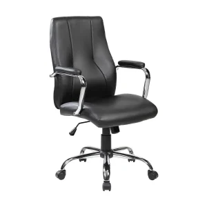 Dfarin bureaustoel, Executive fauteuil met armleuningen, Ergonomische bureaustoel, 64x58h101/111 cm, Zwart Dfarin bureaustoel, Executive fauteuil met armleuningen, Ergonomische bureaustoel, 64x58h101/111 cm, Zwart
