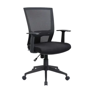 Dlom bureaustoel, Mesh executive fauteuil met armleuningen, Ergonomische bureaustoel, 59x64h96/106 cm, Zwart Dlom bureaustoel, Mesh executive fauteuil met armleuningen, Ergonomische bureaustoel, 59x64h96/106 cm, Zwart