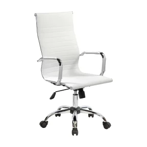 Dlemmen bureaustoel, Executive fauteuil met armleuningen, Ergonomische bureaustoel, Wit, 63x54h106/116 cm Dlemmen bureaustoel, Executive fauteuil met armleuningen, Ergonomische bureaustoel, Wit, 63x54h106/116 cm