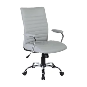 Doliveri bureaustoel, Executive fauteuil met armleuningen, Ergonomische bureaustoel, 57x59h100/109 cm, Grijs Doliveri bureaustoel, Executive fauteuil met armleuningen, Ergonomische bureaustoel, 57x59h100/109 cm, Grijs
