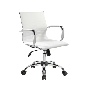 Dlemmen bureaustoel, Executive fauteuil met armleuningen, Ergonomische bureaustoel, Wit, 62x54h92/102 cm Dlemmen bureaustoel, Executive fauteuil met armleuningen, Ergonomische bureaustoel, Wit, 62x54h92/102 cm