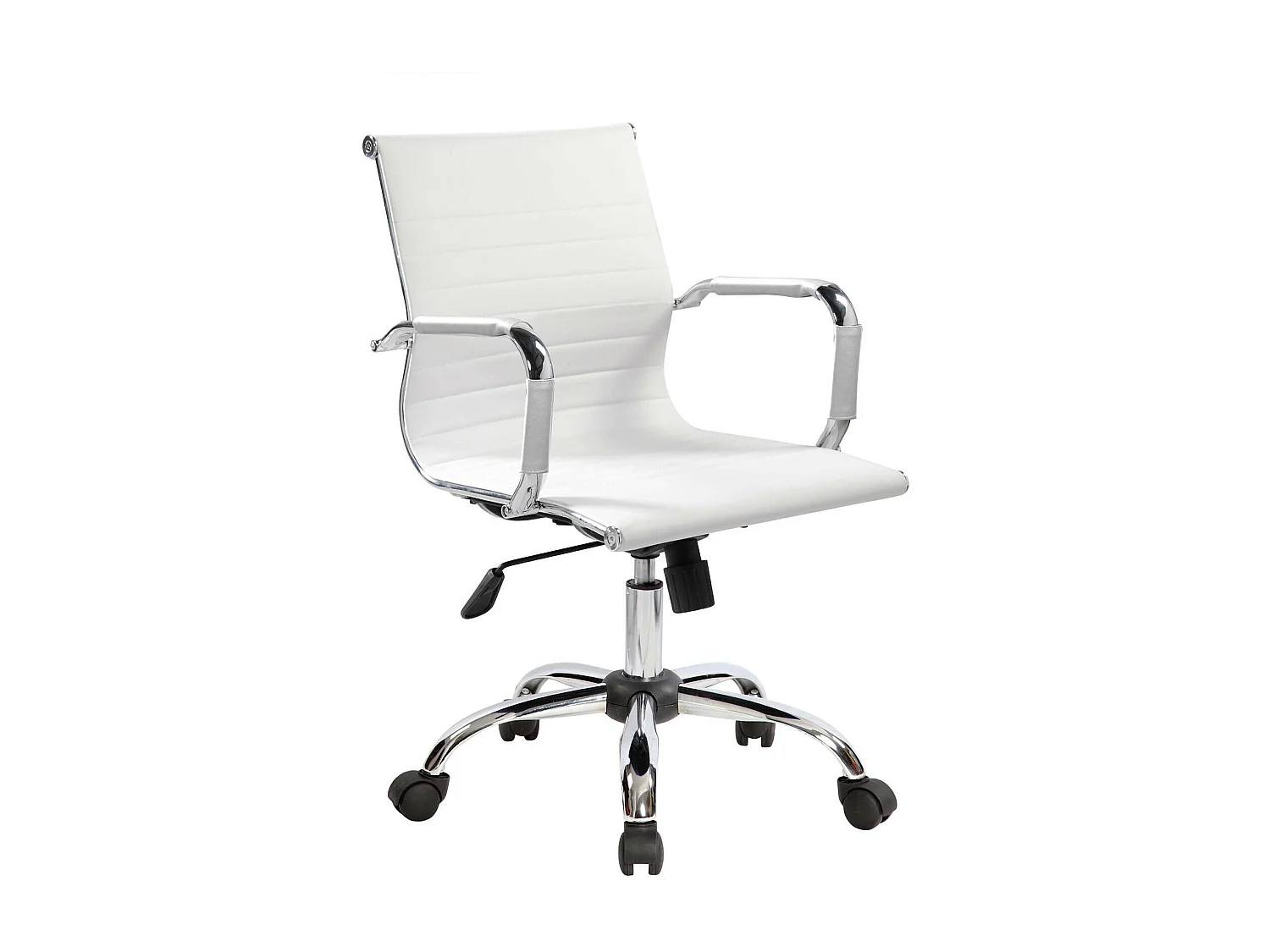 Dlemmen bureaustoel, Executive fauteuil met armleuningen, Ergonomische bureaustoel, Wit, 62x54h92/102 cm