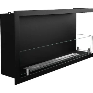 Cheminée bioéthanol encastrable d'angle biocheminée 90×45 SUTRI 90 DX