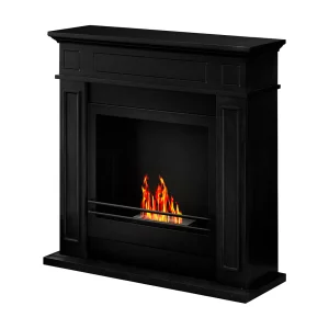 Cheminée bioéthanol au sol biocheminée JEFFERSON Noir L 89,5 x H90,5 x P28